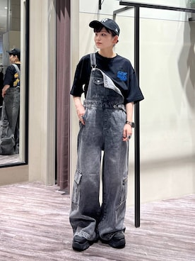 「PAGEBOY（ページボーイ）のアイテム（オールインワン・サロペット）」を使った、さ や こさん（レディース・154cm）の夏コーディネート