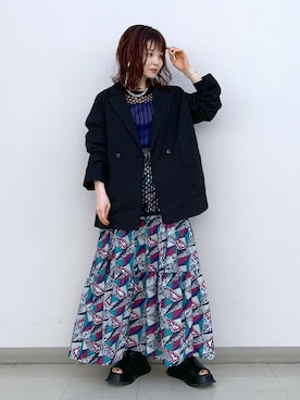 「JEANASIS（ジーナシス）のアイテム（スリッポン）」を使った、さ や こさん（レディース・154cm）の春コーディネート