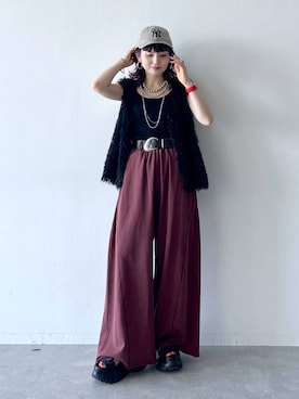 「アイテム（帽子）」を使った、さ や こさん（レディース・154cm・30代）の夏コーディネート