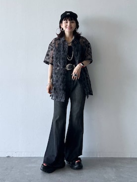 「アイテム（ベルト）」を使った、さ や こさん（レディース・154cm・30代）の夏コーディネート