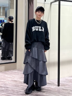 「JEANASIS（ジーナシス）のランダムアウトソールスニーカー/968688（スニーカー）」を使った、さ や こさん（レディース・154cm）の冬コーディネート