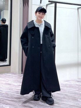 「PAGEBOY（ページボーイ）のアイテム（ステンカラーコート）」を使った、さ や こさん（レディース・154cm）の冬コーディネート