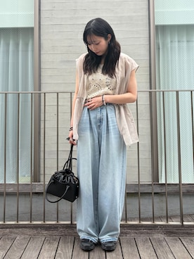 「Simplicite（サンプリシテ）のアイテム（パンツ）」を使った、ツムさん（レディース・159cm）の春コーディネート