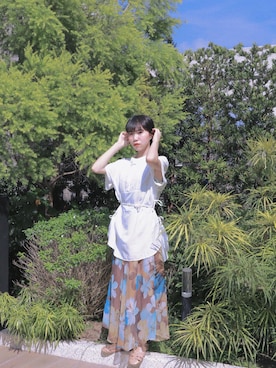 「BEAMS BOY（ビームスボーイ）のアイテム（ネックレス、ホワイト系）」を使った、zoeeeさん（レディース・155cm）の夏コーディネート