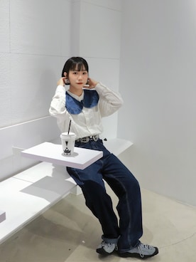 「KEEN（キーン）のJASPER / ジャスパー（スニーカー、ブルー系）」を使った、zoeeeさん（レディース・155cm）の秋コーディネート