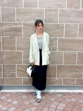 「Te chichi（テチチ）のアイテム（テーラードジャケット）」を使った、Rieさん（レディース・150cm）の春コーディネート