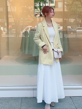 「Te chichi（テチチ）のアイテム（テーラードジャケット）」を使った、Rieさん（レディース・150cm）の春コーディネート