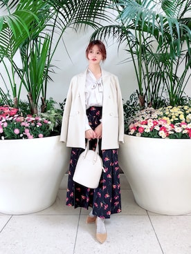 「Te chichi（テチチ）のアイテム（テーラードジャケット）」を使った、Rieさん（レディース・150cm）の春コーディネート