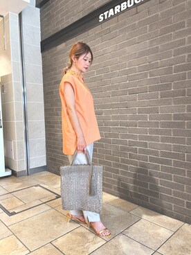 「Te chichi（テチチ）のアイテム（スラックス）」を使った、Rieさん（レディース・150cm）の春コーディネート