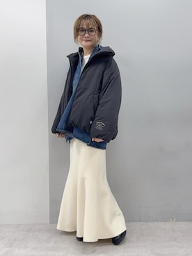 「アイテム（ダウンジャケット/コート）」を使った、norico さん（レディース・160cm）の秋コーディネート
