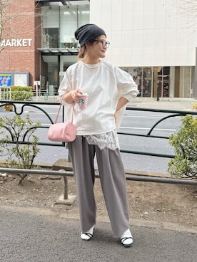 「PUAL CE CIN（ピュアルセシン）のアイテム」を使った、norico さん（レディース・160cm）の春コーディネート