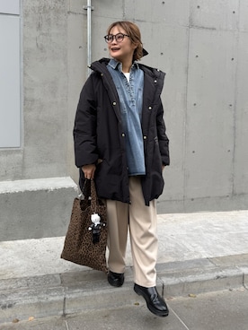 「アイテム（ダウンジャケット/コート）」を使った、norico さん（レディース・160cm）の秋コーディネート