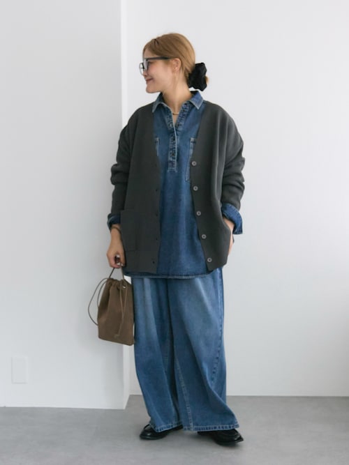 ピュアルセシン♡ヴィンテージライクデニムチュニックシャツ新品未使用 セール】【＠noricorico102企画】ヴィンテージライク デニムチュニック