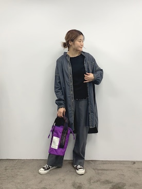 「メロートップス」｜「アイテム（ワンピース/ドレス）」を使った、norico さん（レディース・160cm）の秋コーディネート