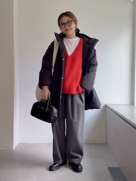 「アイテム（ハンドバッグ）」を使った、norico さん（レディース・160cm）の冬コーディネート