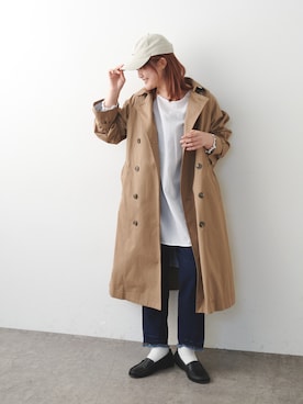 「PUAL CE CIN（ピュアルセシン）のアイテム（トレンチコート）」を使った、norico さん（レディース・160cm）の冬コーディネート