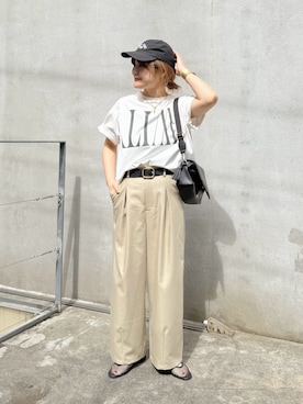 「PUAL CE CIN（ピュアルセシン）のアイテム（パンツ）」を使った、norico さん（レディース・160cm）の春コーディネート