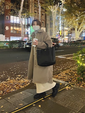 「PUAL CE CIN（ピュアルセシン）のアイテム（その他アウター）」を使った、norico さん（レディース・160cm）の冬コーディネート