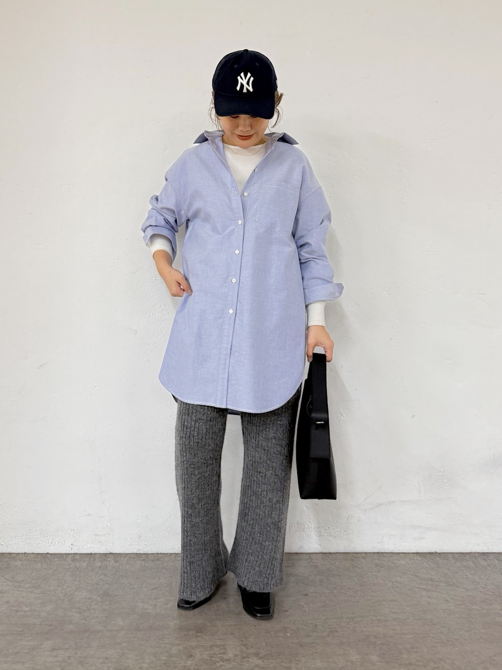 【激安通販 オンラインショップ】日用品 PUAL CE CIN（ピュアルセシン）の「ワイドリブニットフレア パンツ