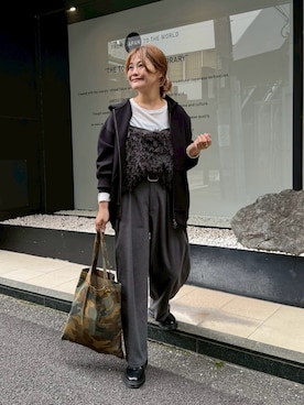 「アイテム（パーカー）」を使った、norico さん（レディース・160cm）の秋コーディネート