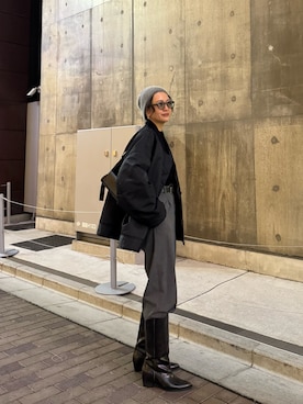 「アイテム（MA-1）」を使った、ry𓅯さん（レディース・162cm）の冬コーディネート