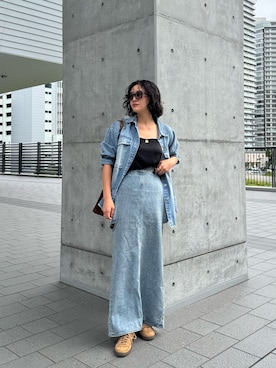 【25SS】【極美品】CLANEサークルカットレイヤードデニムスカート サイズ0 CLANE - サークルカット レイヤード デニムスカート - CIRCLE