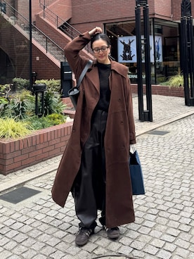 「アイテム（トレンチコート）」を使った、ry𓅯さん（レディース・162cm）の冬コーディネート