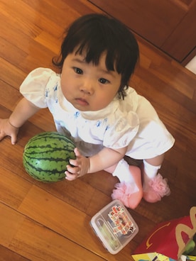 「Attipas（アティパス）のアイテム」を使った、hanamaruさん（キッズ・70cm）の夏コーディネート