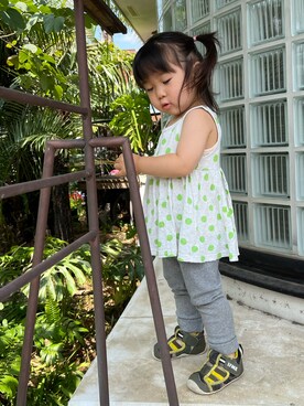 「F.O.KIDS（エフオーキッズ）のアイテム（ワンピース/ドレス）」を使った、hanamaruさん（キッズ・80cm）の夏コーディネート