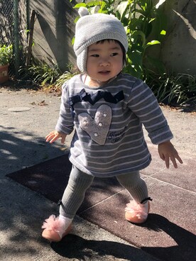 「Attipas（アティパス）のアイテム」を使った、hanamaruさん（キッズ・70cm）の秋コーディネート