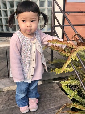 「OLD NAVY（オールドネイビー）のアイテム」を使った、hanamaruさん（キッズ・80cm）の冬コーディネート