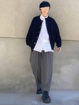 「Ellno Loset（エルノロゼット）のアイテム（カーディガン/ボレロ）」を使った、Tenshinさん（メンズ・172cm）の秋コーディネート