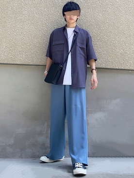 「Adoon plain（アドーンプレーン）のアイテム（パンツ）」を使った、Tenshinさん（メンズ・172cm）の夏コーディネート
