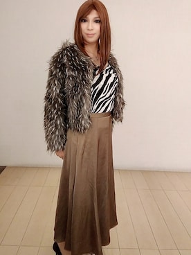 「RESEXXY（リゼクシー）のアイテム（ジャケット/アウター）」を使った、西村らんさん（メンズ・170cm）の冬コーディネート
