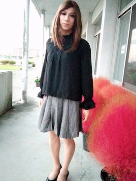 「axes femme（アクシーズファム）のアイテム」を使った、西村らんさん（メンズ・170cm）の秋コーディネート