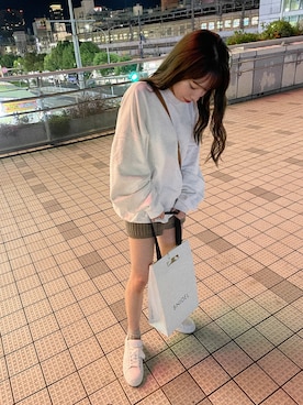 「FOG ESSENTIALS（エフオージーエッセンシャルズ）のアイテム（スウェット）」を使った、runさん（レディース・152cm）の秋コーディネート