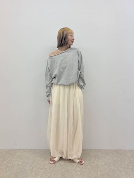「kbf_ootd」｜「アイテム（スウェット）」を使った、namuさん（レディース・156cm）の春コーディネート