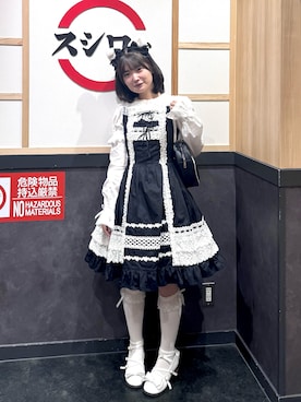 「アイテム（ヘアアクセサリー、ホワイト系）」を使った、MOMOYOさん（レディース・158cm）の秋コーディネート