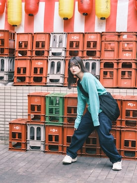 「AURALEE（オーラリー）のアイテム」を使った、梅田桃代さん（レディース・158cm）の秋コーディネート