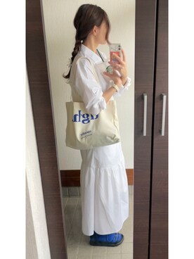 「ブルーコーデ」｜「アイテム（シャツワンピース）」を使った、いっさんさん（レディース・157cm）の春コーディネート
