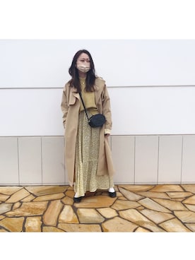 「セリーヌ」｜「アイテム（トレンチコート）」を使った、いっさんさん（レディース・157cm）の春コーディネート