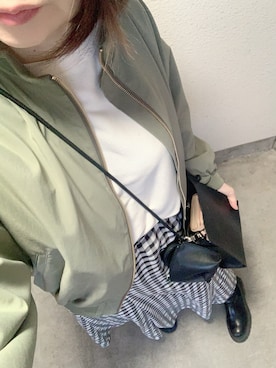 「LEPSIM（レプシィム）のアイテム（ブルゾン）」を使った、rii ＿❤︎さん（レディース・165cm）の春コーディネート