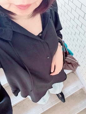 「LEPSIM（レプシィム）のアイテム（パーカー、ホワイト系）」を使った、rii ＿❤︎さん（レディース・166cm）の春コーディネート