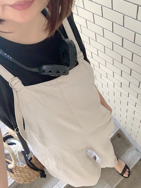 「通勤コーデ」｜「アイテム（サロペット/オーバーオール）」を使った、rii ＿❤︎さん（レディース・166cm）の夏コーディネート