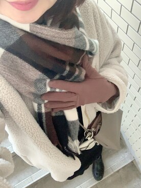 「LEPSIM（レプシィム）のアイテム（ノーカラーコート）」を使った、rii ＿❤︎さん（レディース・165cm）の冬コーディネート