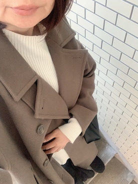 「LEPSIM（レプシィム）のアイテム（チェスターコート）」を使った、rii ＿❤︎さん（レディース・166cm）の冬コーディネート