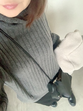 「LEPSIM（レプシィム）のアイテム（ノーカラーコート）」を使った、rii ＿❤︎さん（レディース・165cm）の冬コーディネート