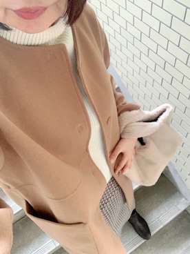 「LEPSIM（レプシィム）のアイテム（ノーカラーコート）」を使った、rii ＿❤︎さん（レディース・166cm）の秋コーディネート