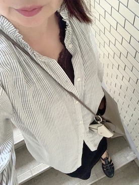 「LEPSIM（レプシィム）の２ＷＡＹチビスタンドブラウス　219653（シャツ/ブラウス）」を使った、rii ＿❤︎さん（レディース・166cm）の秋コーディネート