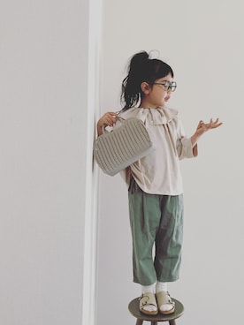 「アイテム（サンダル）」を使った、momono13さん（キッズ・120cm）の春コーディネート